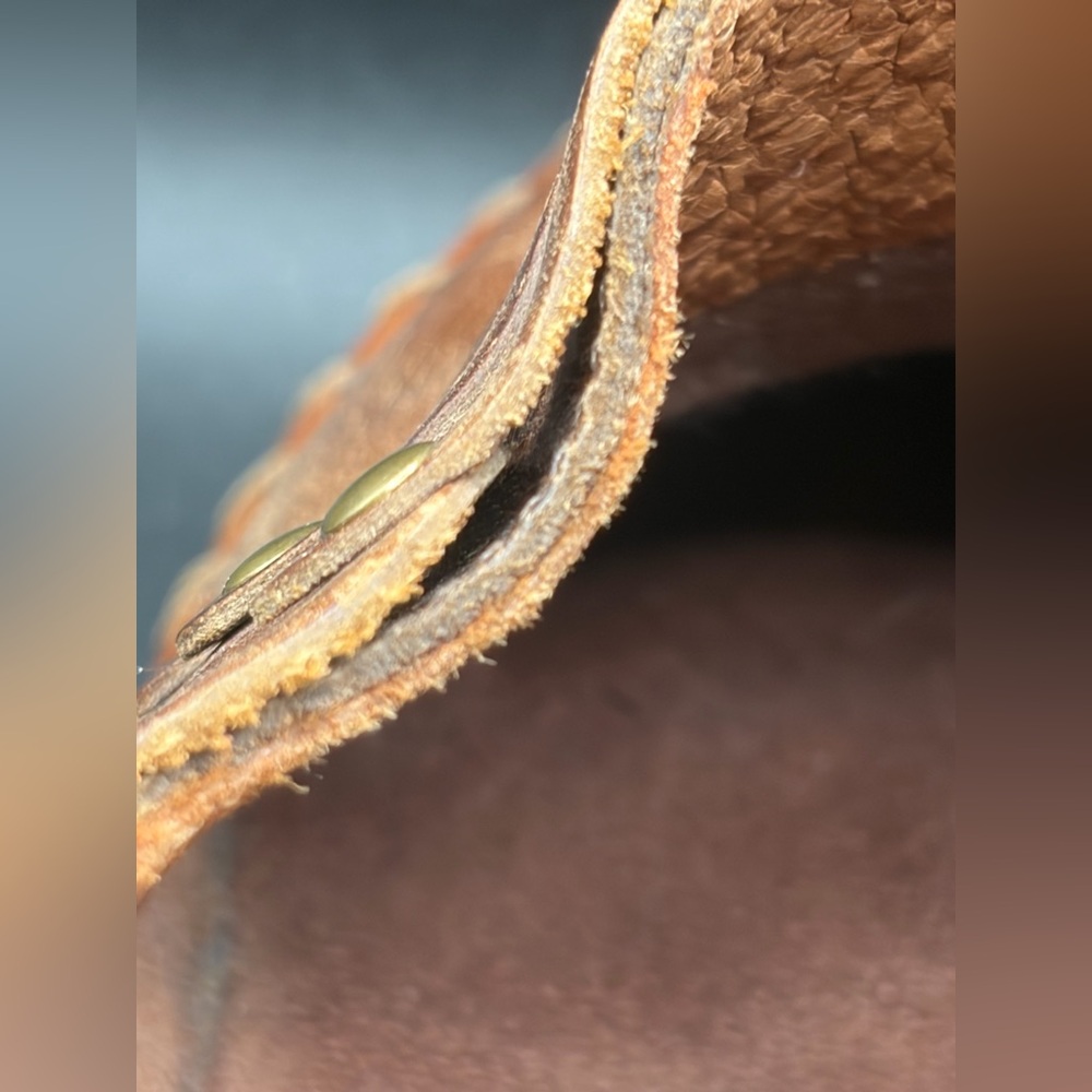 Frye Charlotte Whipstitch Distressed Studded Leather Clogs Mules Heels Boho Shoe - Picture 8 of 16